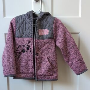 Kids Star Wars Baby Yoda (Grogu) Pink and Gray Fleece Jacket